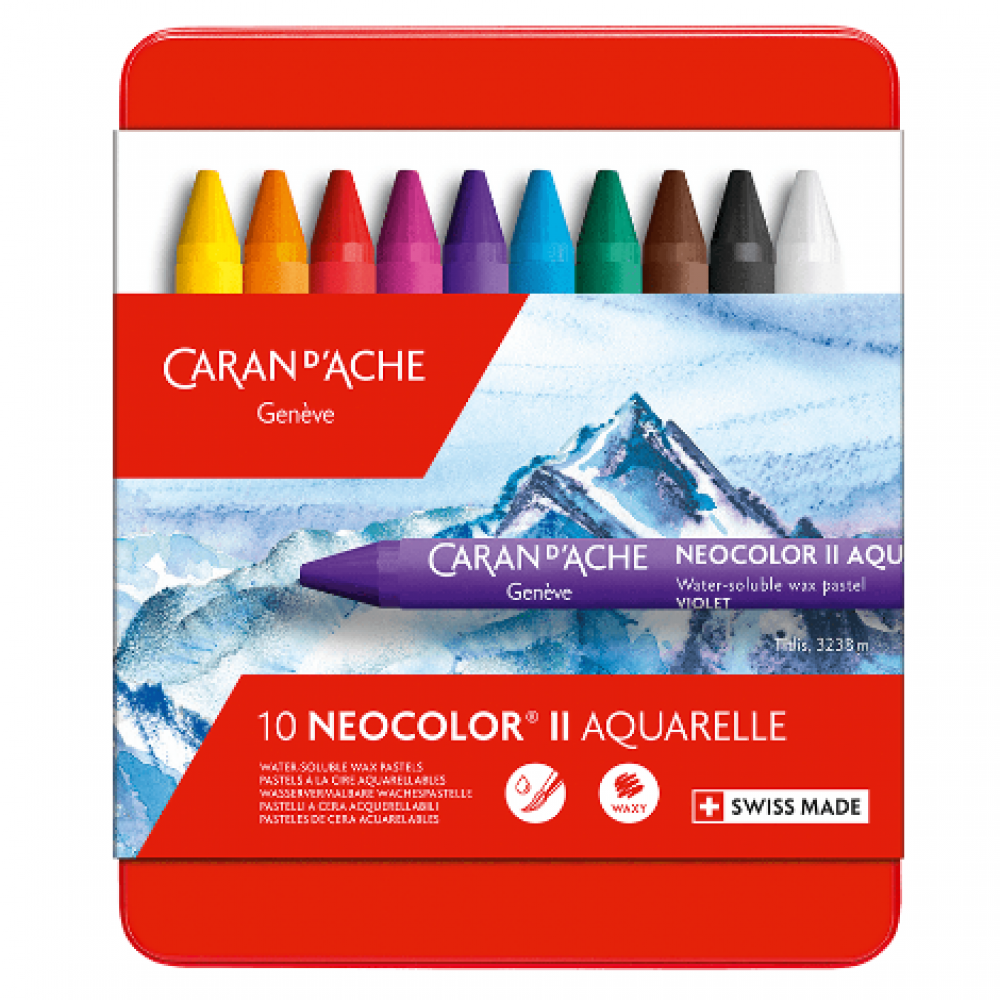 Giz Aquarelável Neocolor II Caran D’Ache 10 Cores